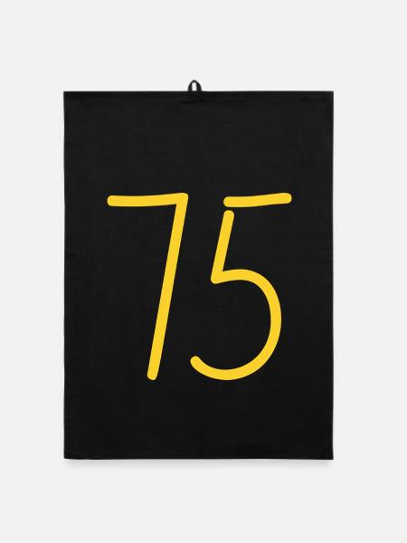 75 - Organic dish towel - black - Front