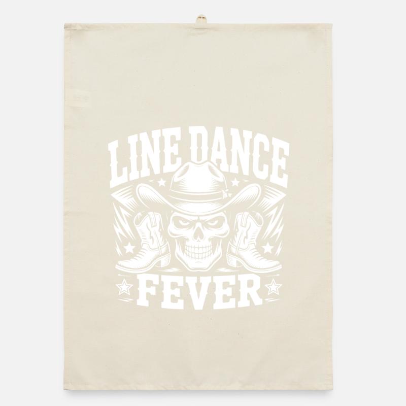 Line Dance Skull Boots Organic dish towel