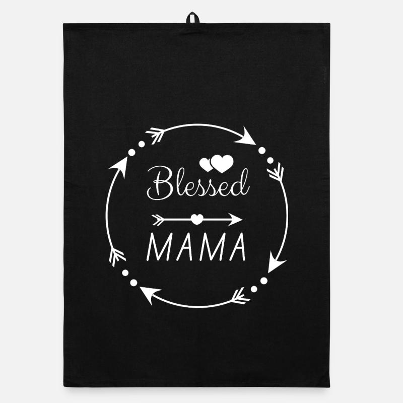 Gesegnete Mama - christliches Muttertags-Geschenk - Organic Geschirrtuch - Schwarz