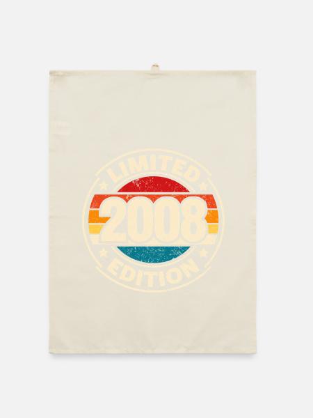 Vintage 2008 – 18th Birthday Milestone Design - Organic dish towel - nature - Front