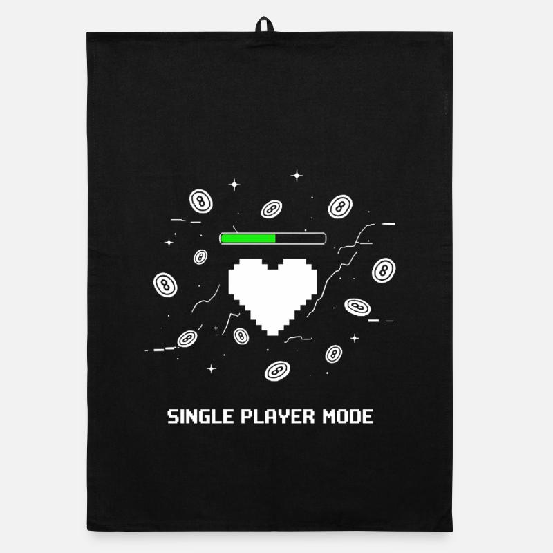 Single Player Mode Gamer Heart Organic dish towel
