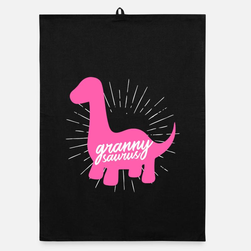 Grannysaurus Lustige rosa Dinosaurier-Großmutter Organic Geschirrtuch