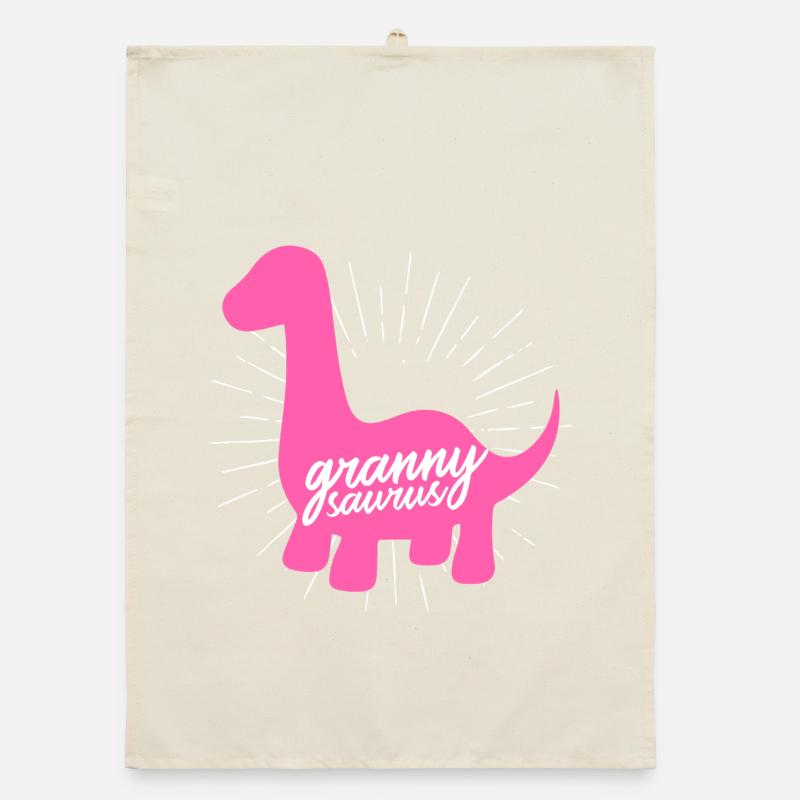 Grannysaurus Lustige rosa Dinosaurier-Großmutter Organic Geschirrtuch