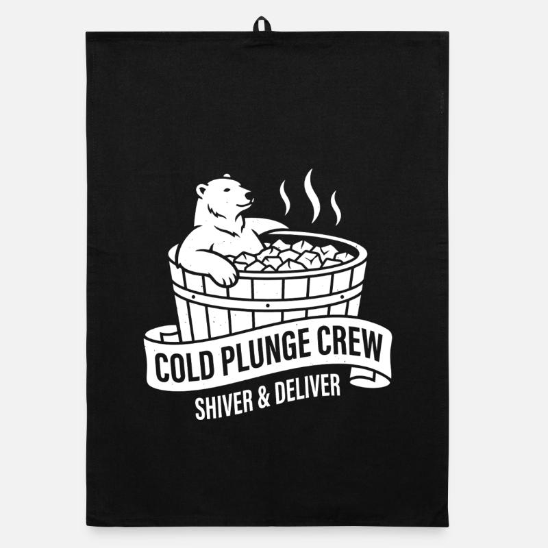 Eisbär im Kältebad: Cold Plunge Crew Organic Geschirrtuch