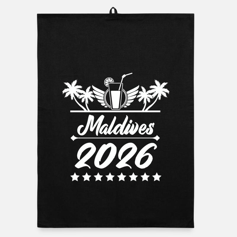 Rêve de plage Maldives 2026 Torchon bio