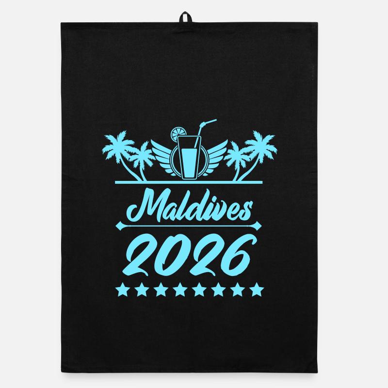 Rêve de plage Maldives 2026 Torchon bio