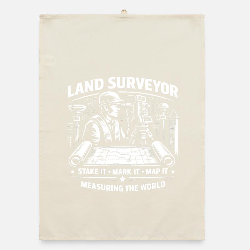 Land Surveyor Stake It Mark It Map It  Organic dish towel