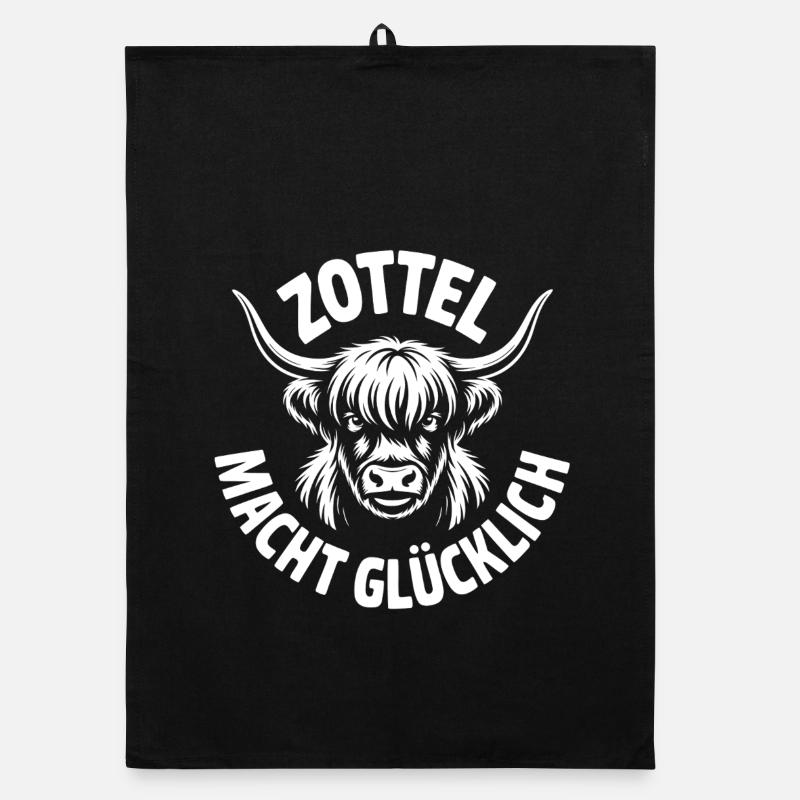 Highlands Zottel macht glücklich Organic Geschirrtuch
