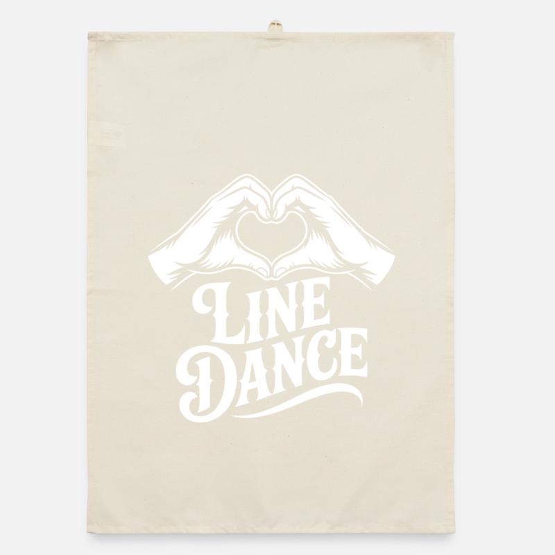Line Dance Herz-Hand Logo Organic Geschirrtuch