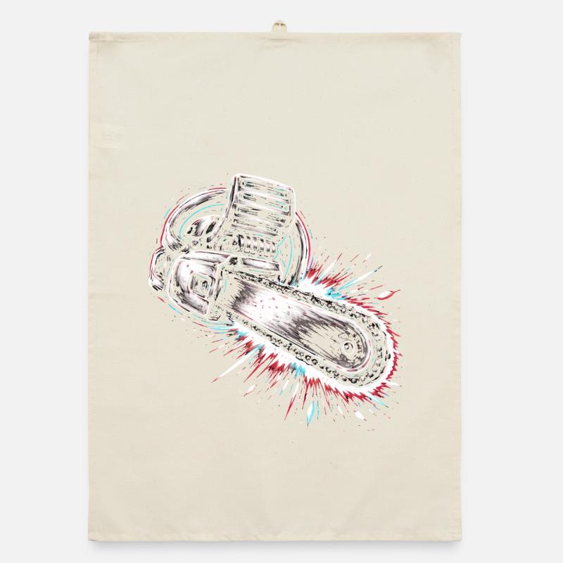 Chainsaw Tool Lumberjack Design Organic dish towel