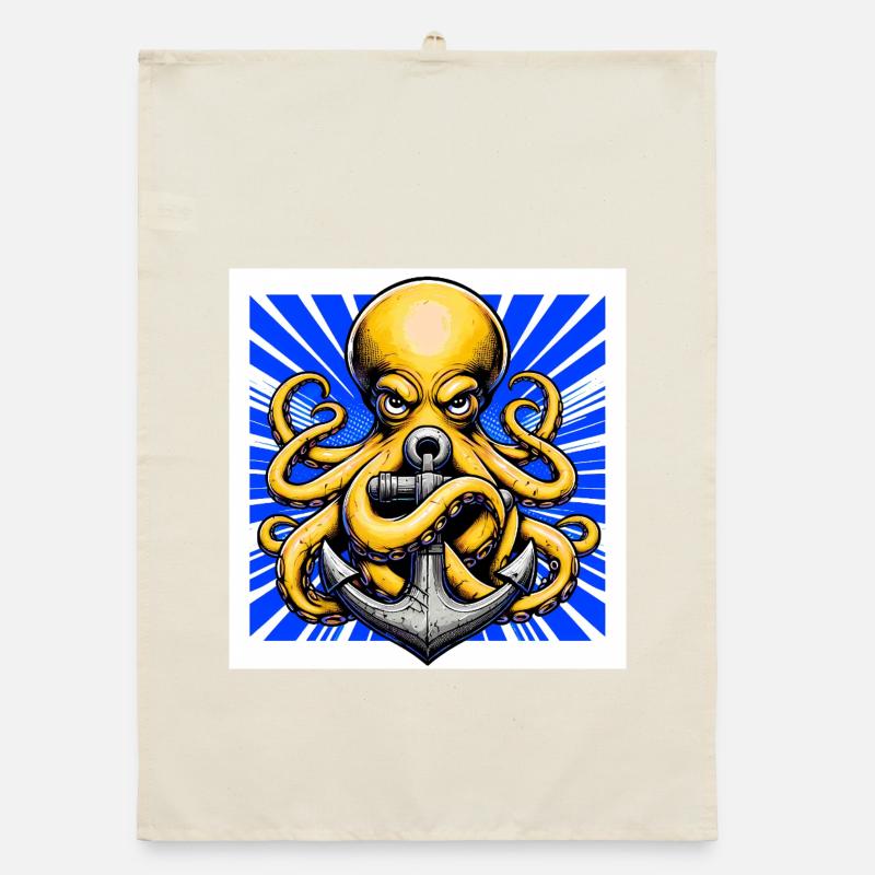 Octopus embraces an Anchor Organic dish towel