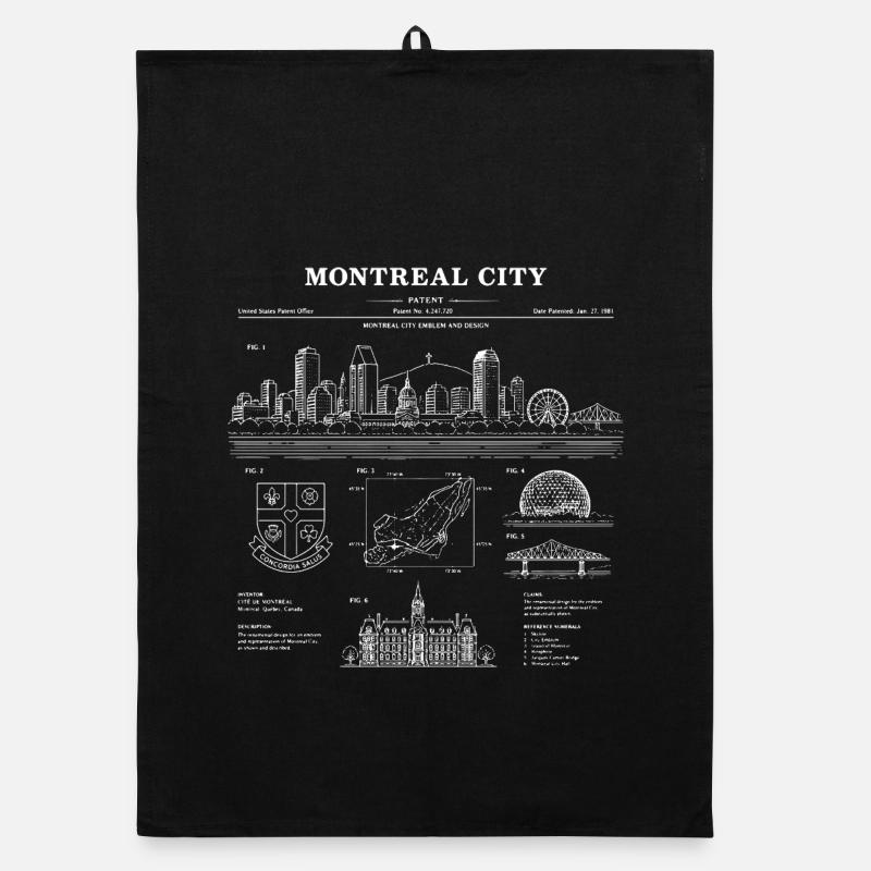 Blaupause der Skyline von Montreal Organic Geschirrtuch