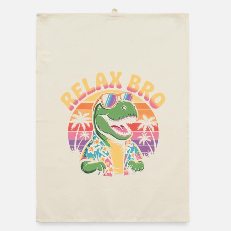 Entspann dich, Bruder Retro T-Rex Dinosaurier Organic Geschirrtuch