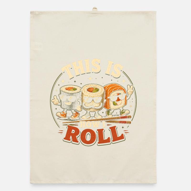 How to roll Japanese sashimi rolls Organic dish towel