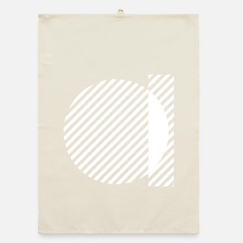 Geometric Stripe Circles Monochrome Pattern Organic dish towel
