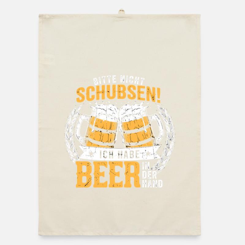 Bitte Nicht Schubsen, Ich Habe Bier In Der Hand Organic Geschirrtuch