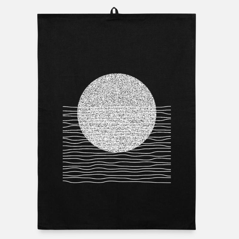 Soleil monochrome sur les vagues Torchon bio