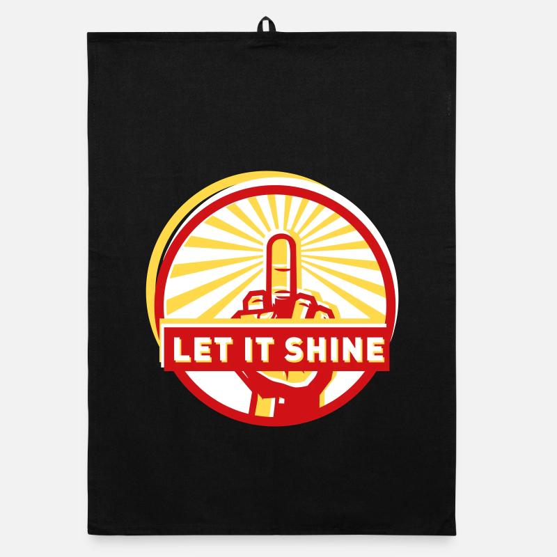 let it shine - Organic Geschirrtuch - Schwarz