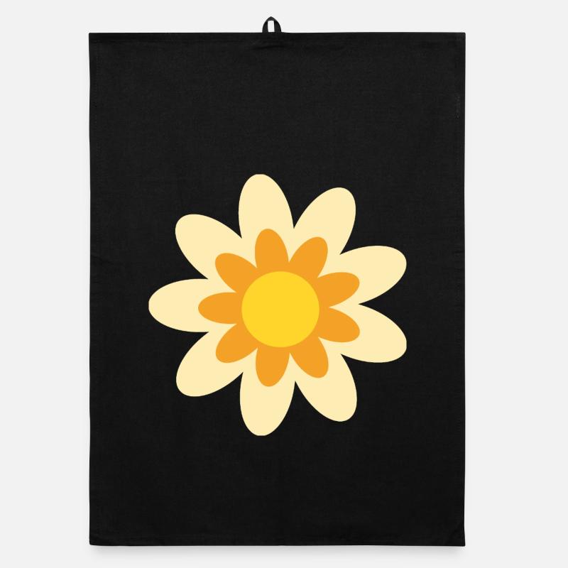 70s Flower Pattern Hippie Gift Organic dish towel
