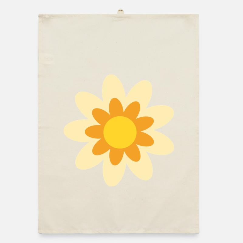 70s Flower Pattern Hippie Gift Organic dish towel