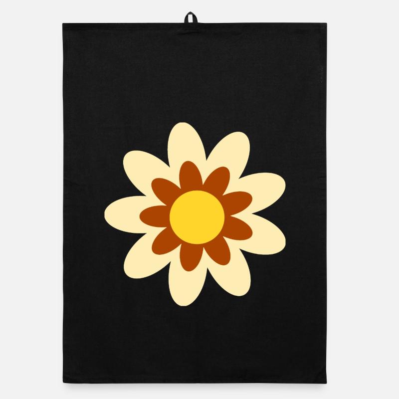 70s Flower Pattern Hippie Gift Organic dish towel