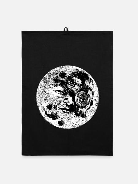 Le Voyage dans la Lune - Organic dish towel - black - Front