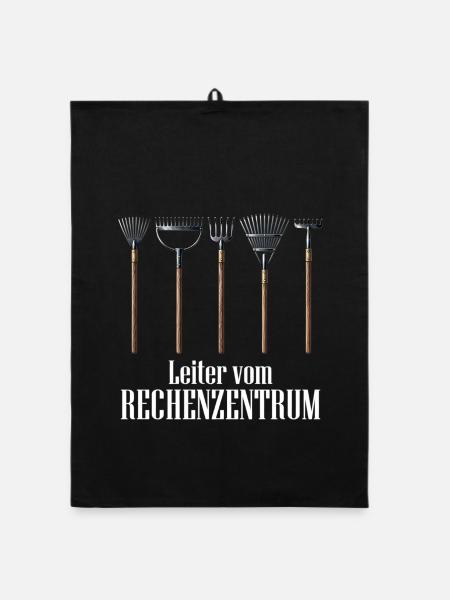 Leiter vom Rechenzentrum Gärtner - Organic Geschirrtuch - Schwarz - Vorne