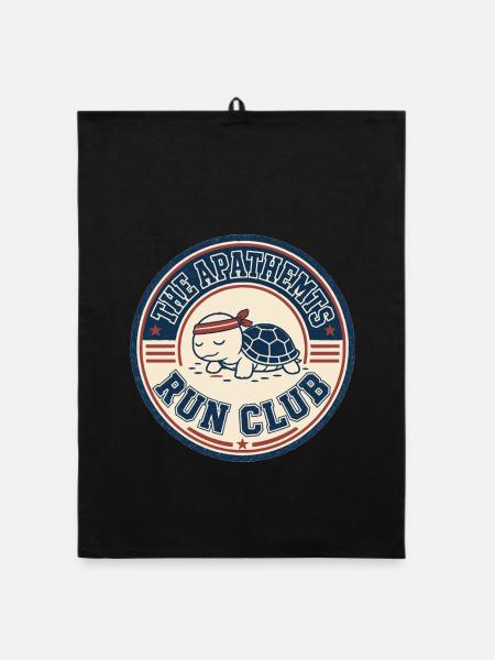 Apathhetic Turtle Run Club - Organic Geschirrtuch - Schwarz - Vorne
