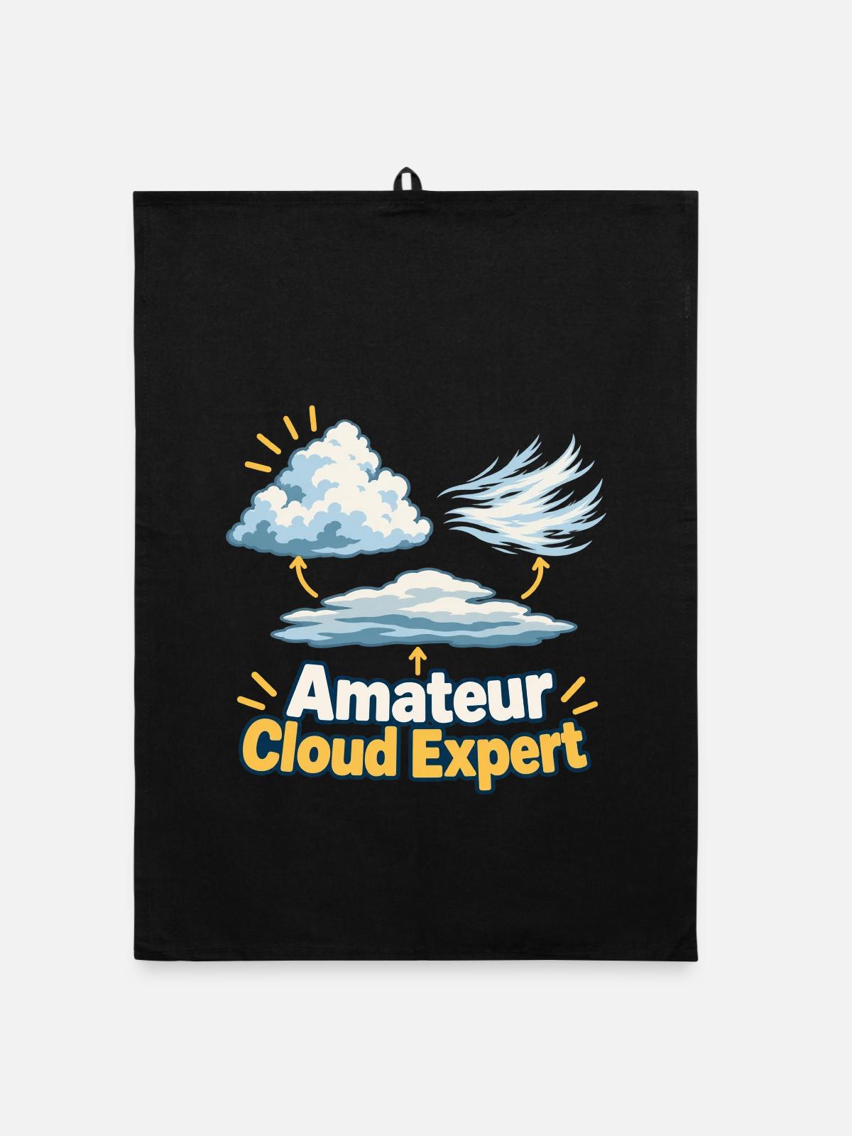 Amateur Cloud Expert - Organic Geschirrtuch - Schwarz - Vorne
