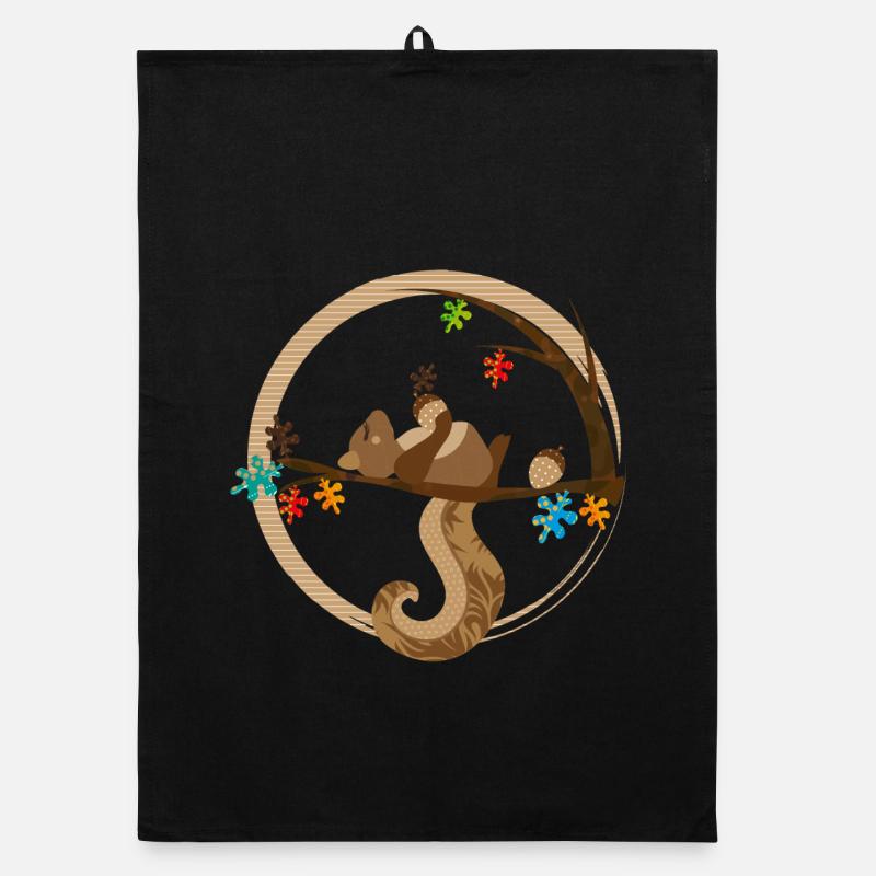 A squirrel is sleeping Organic dish towel