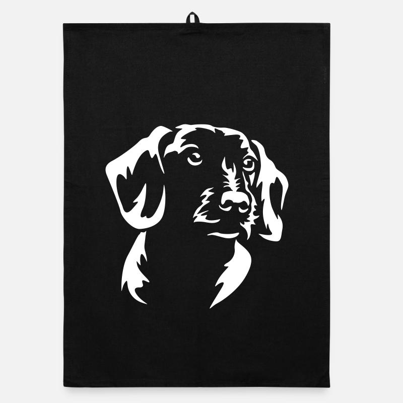 Tête de teckel « Black Edition » Torchon bio
