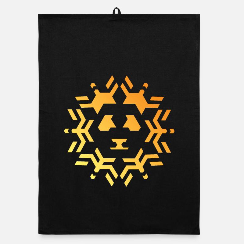 Panda Icon Sun Star Pattern Colors Icon Organic dish towel