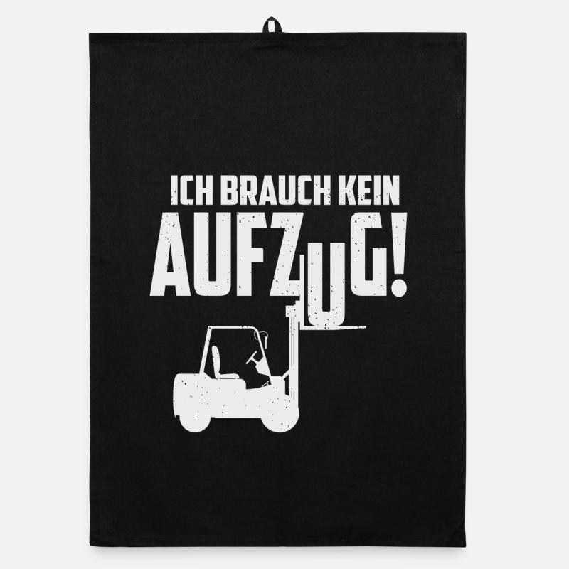 Gabelstapler Führerschein - Organic Geschirrtuch - Schwarz