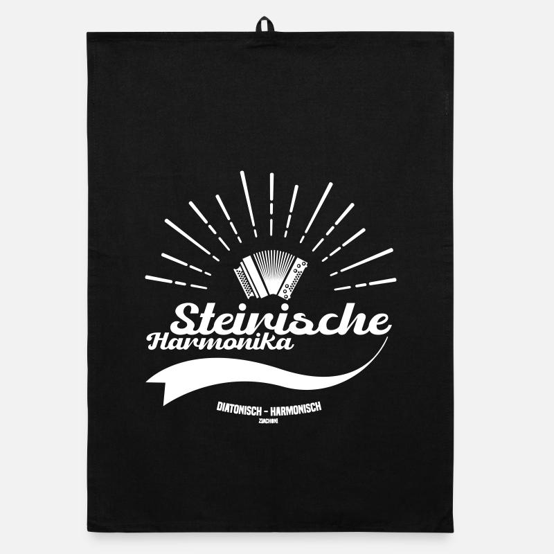 Steirische diatonisch harmonisch | ZiachON! - Organic Geschirrtuch - Schwarz