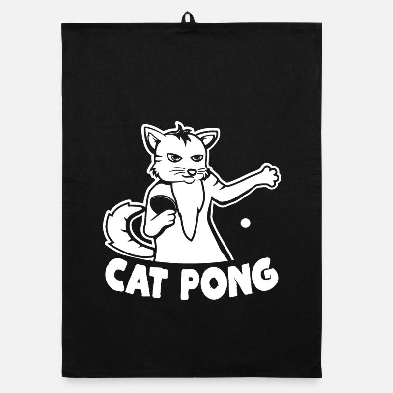 Table tennis cat Organic dish towel