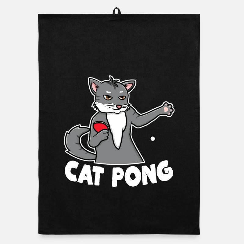 Katze Ping Pong Organic Geschirrtuch