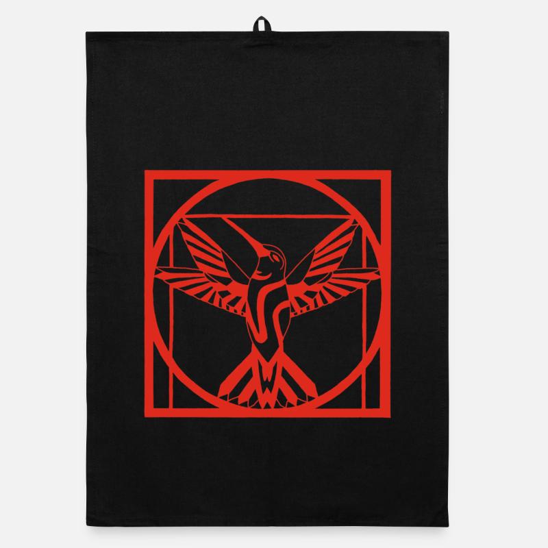 Oiseau rouge Vitruve Torchon bio