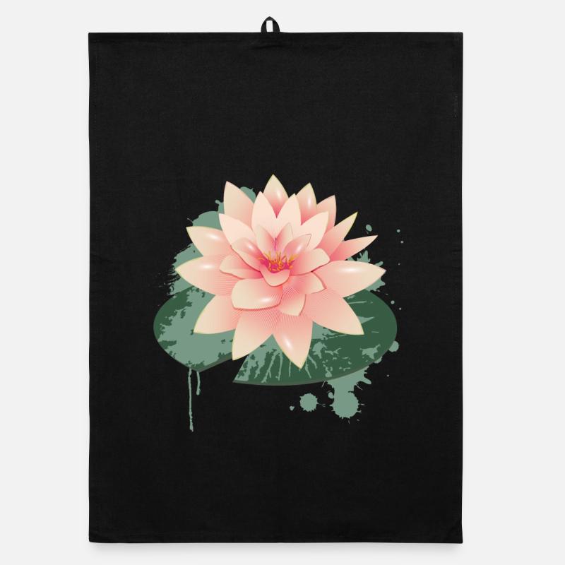 Graffiti de nénuphars avec nénuphar vert Torchon bio