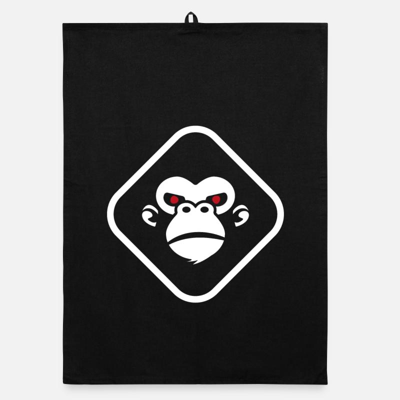 Gorilla Logo dunkler Hintergrund Organic Geschirrtuch