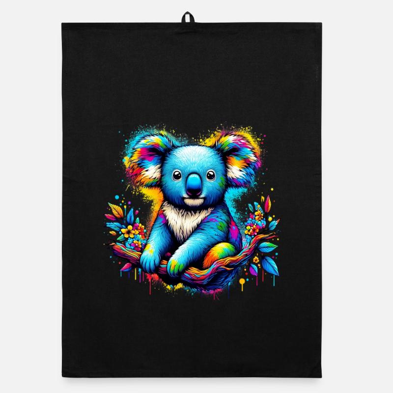 Koala - Organic Geschirrtuch - Schwarz