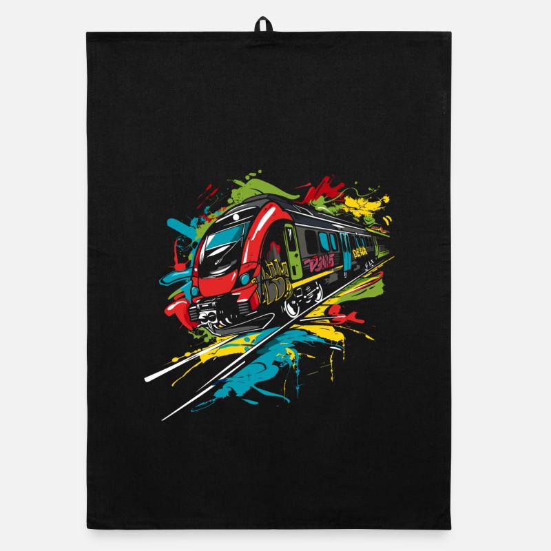 Graffiti Railway Organic dish towel