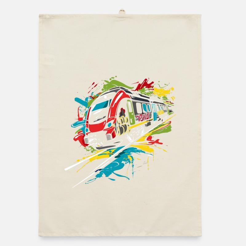 Graffiti Railway Organic dish towel