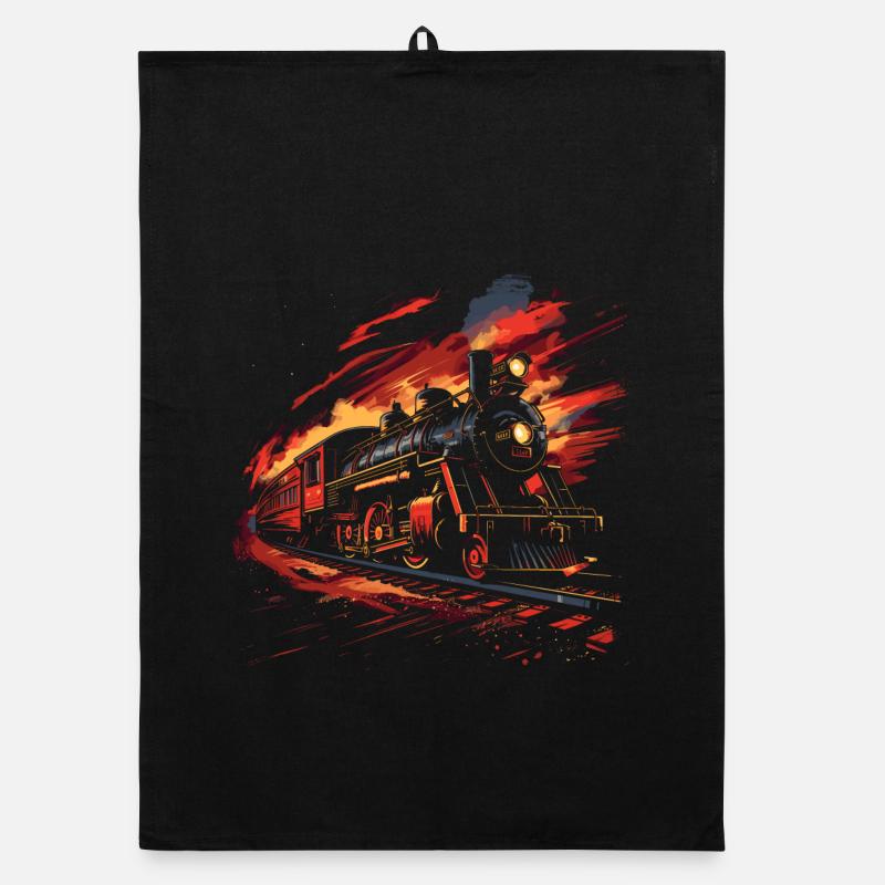 Eisenbahn Retro Stil Organic Geschirrtuch