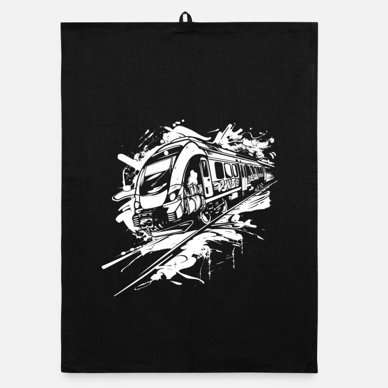 Train Graffiti Organic dish towel