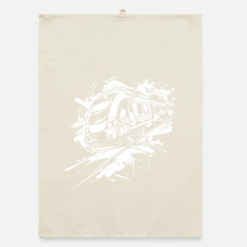 Train Graffiti Organic dish towel