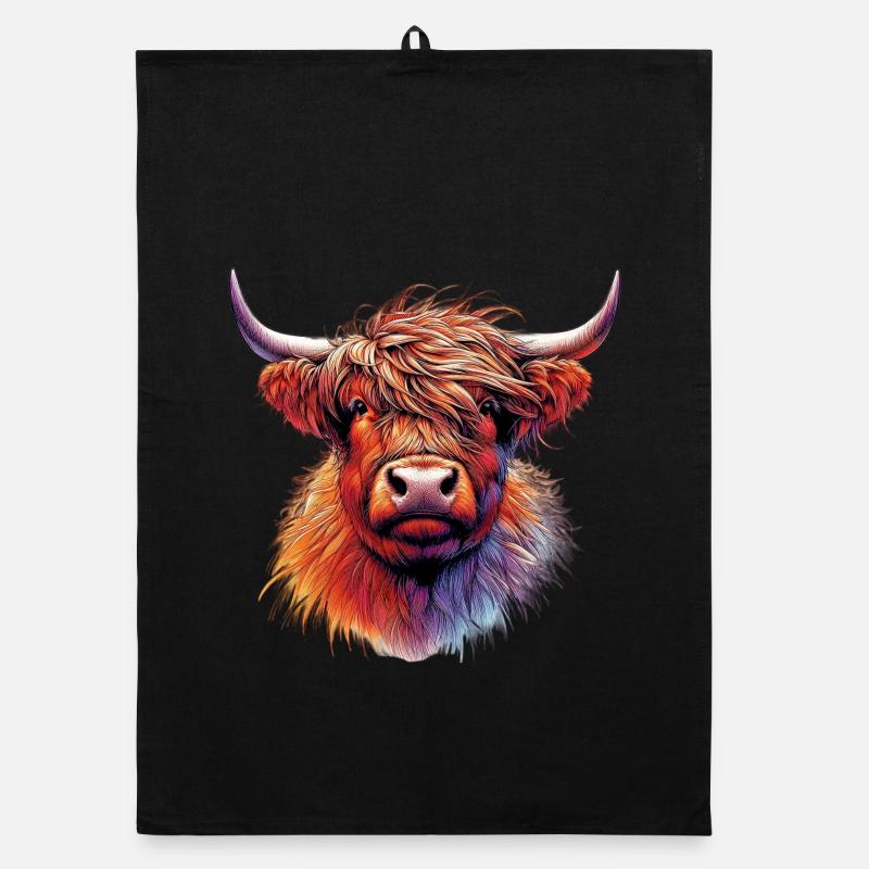 Vache écossaise des Highlands Torchon bio