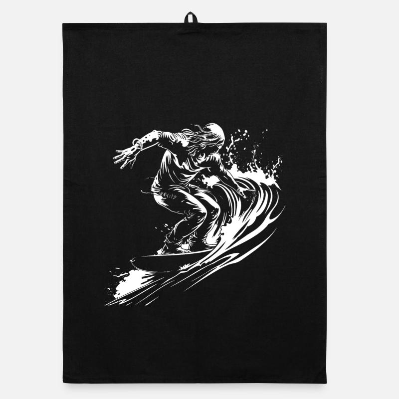 Surfer Skizze Organic Geschirrtuch