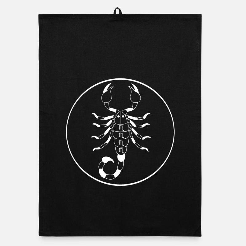 Signe du zodiaque scorpion (blanc) Torchon bio