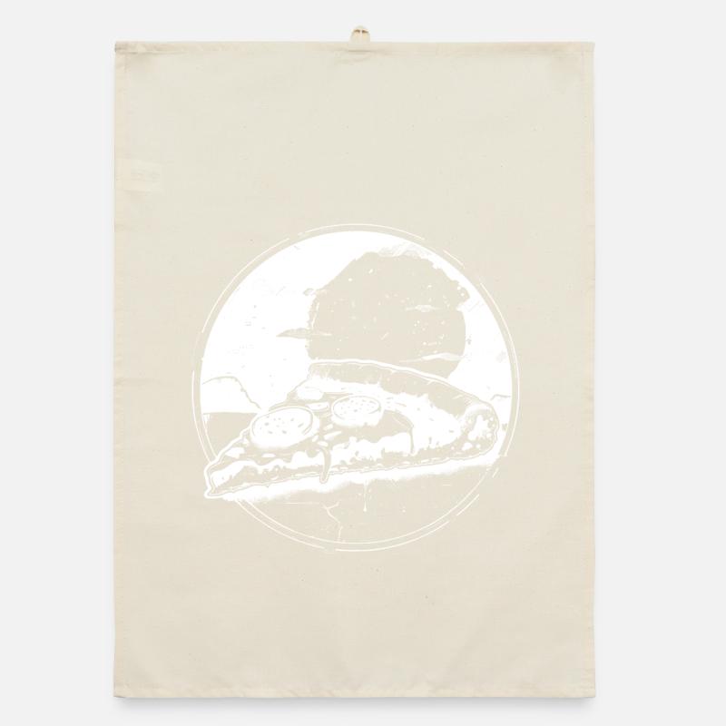 Pizza Piece Drawing Organic dish towel