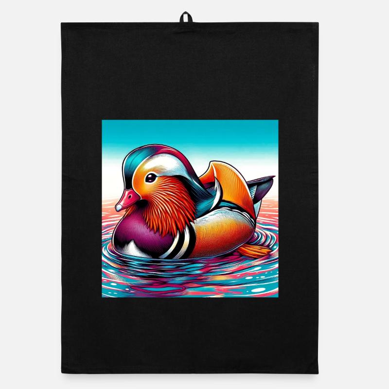 Mandarin duck Organic dish towel